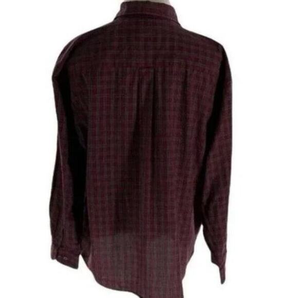 Arrow Men's Multi Maroon Plaid Wrinkle Free Long Sleeve Button Up Shirt Size XXL - Picture 2 of 4